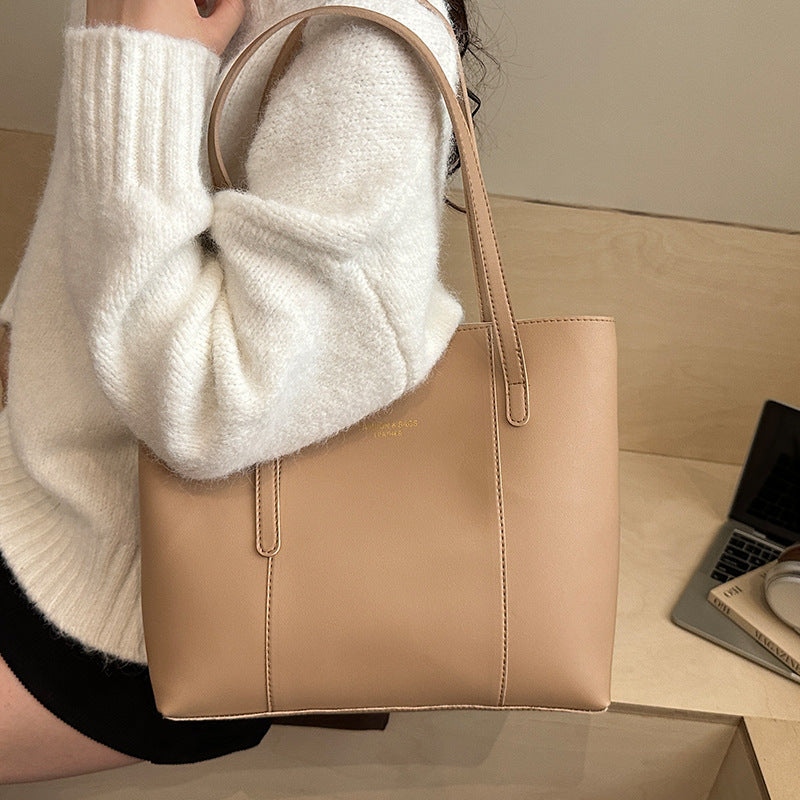 Women's elegant tote bag made of high-quality faux leather with distinctive design-https://detail.1688.com/offer/991433761806.html-Calm Wears-Khaki-nothing-Calm Wears