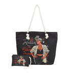 Stylish Graphic Print Beach Tote Bag