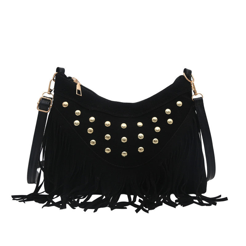 Bohemian Fringe Detail Crossbody Bag