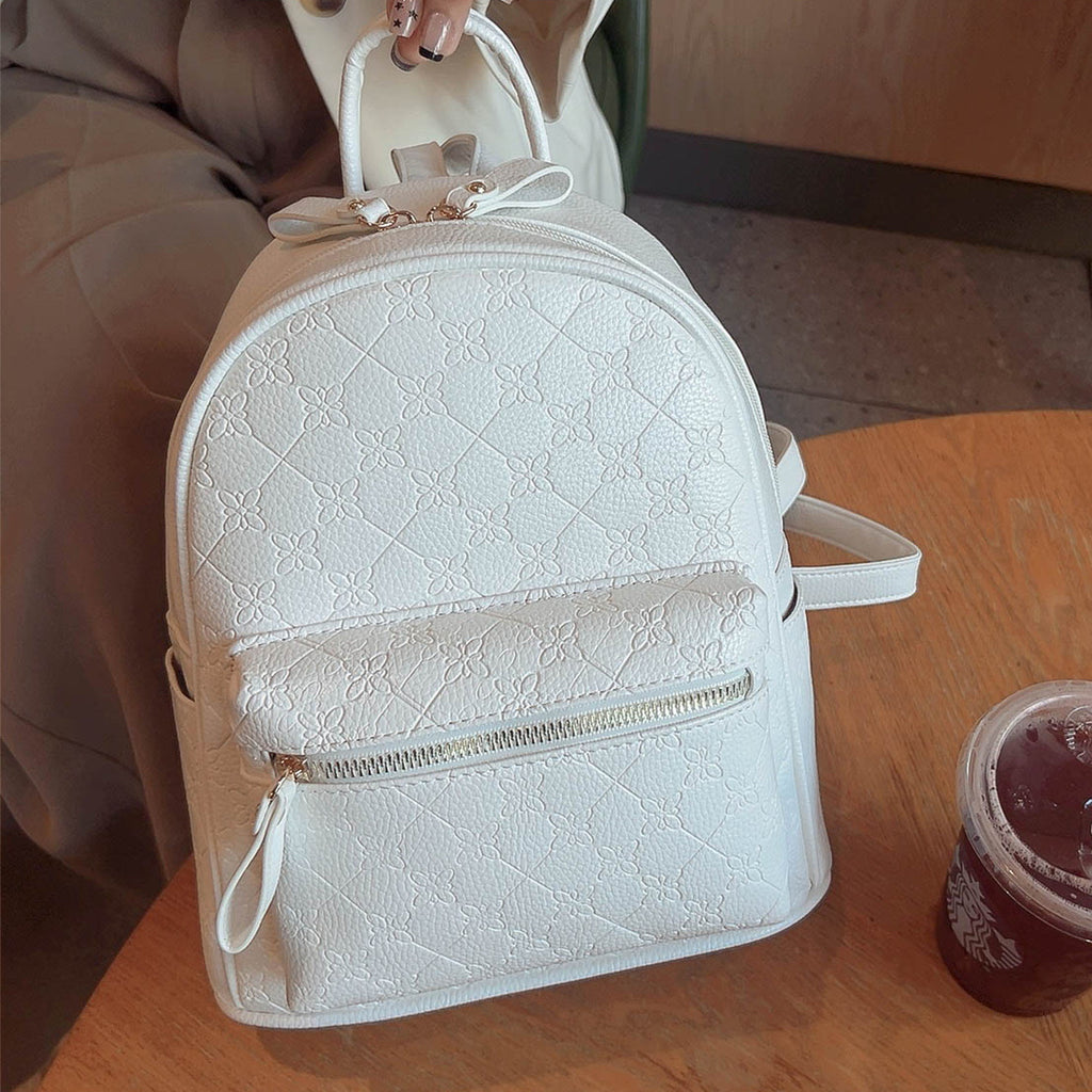 Floral Textured Mini Backpack