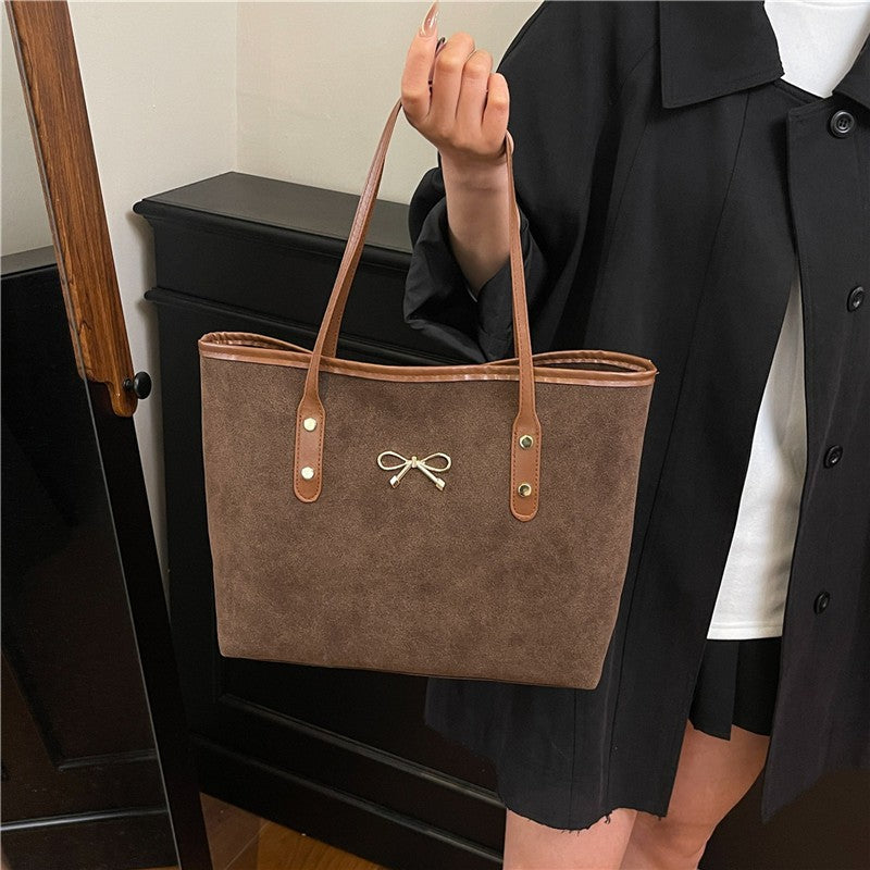WoElegant Suede Handheld Tote Bag