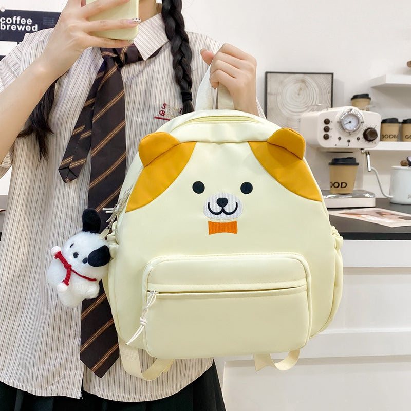 Plush backpack with cute dog design