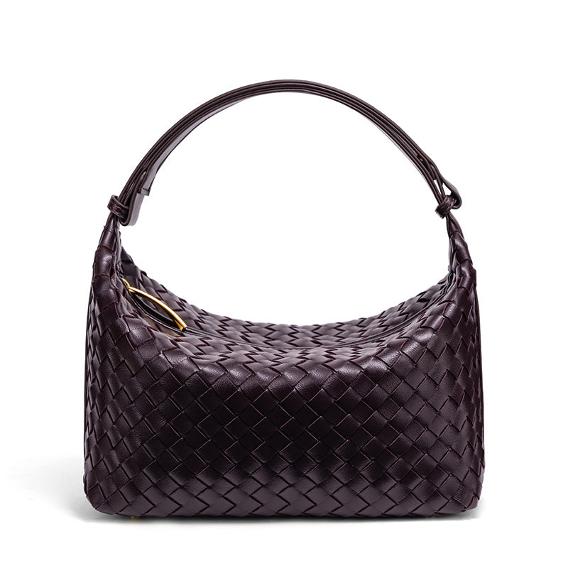 Braided Vegan Leather Shoulder Bag