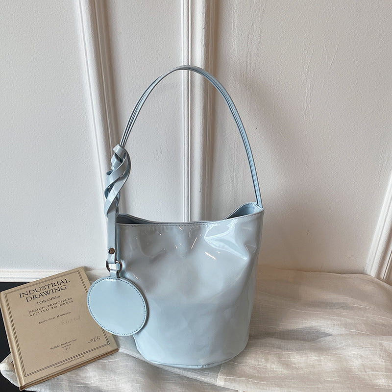 WoChic Patent Leather Bucket Bag