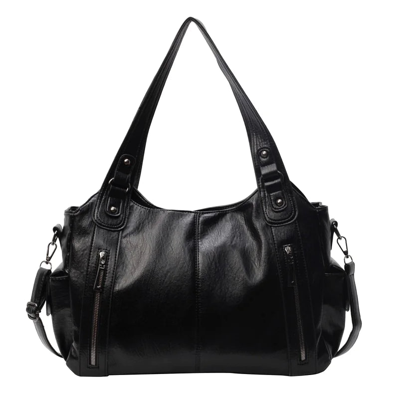 Softness Large Capacity Tote Bag-Calm Wears-Black-Calm Wears