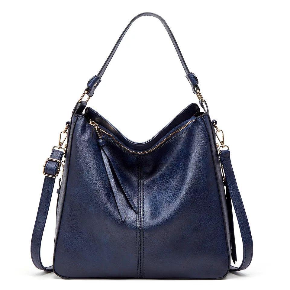 Vintage-inspired leather hobo bag