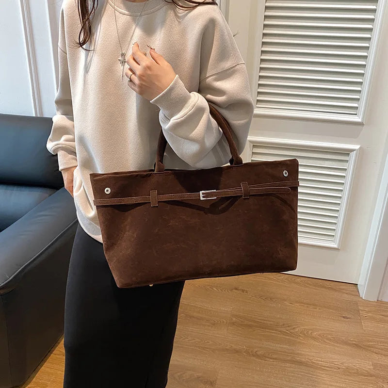 Suede Shoulder Handbag-dione couture20260421-Calm Wears-Cafe-Calm Wears