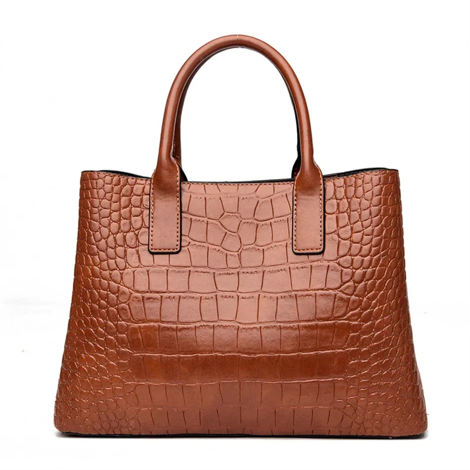 Large Croco Handbag with Shoulder Strap-dione couture20260421-Calm Wears-Black-Calm Wears