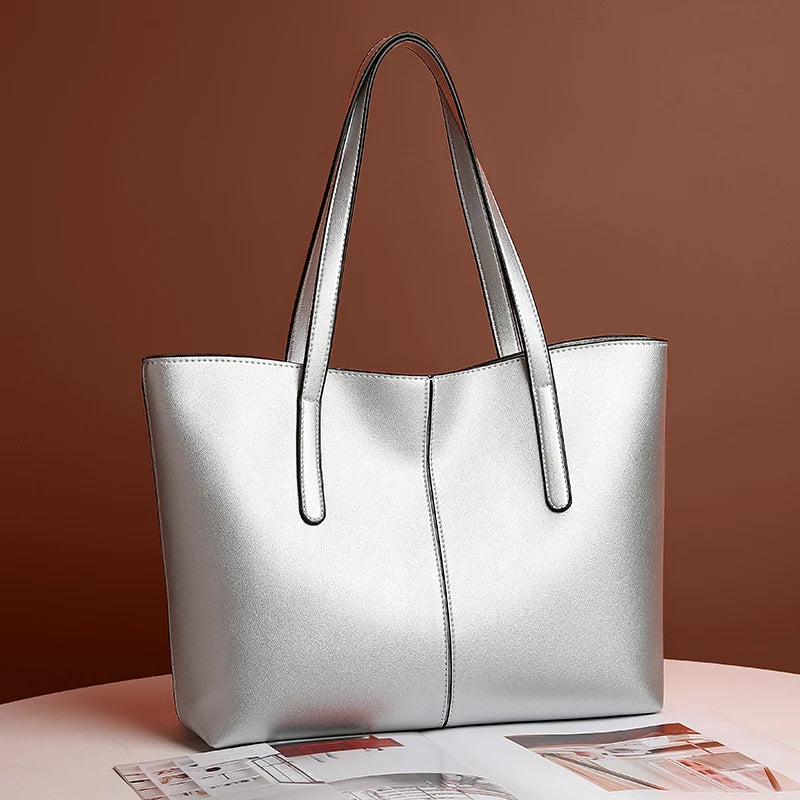Women's Shoulder Bag Made of High-Quality PU Leather with Large Capacity