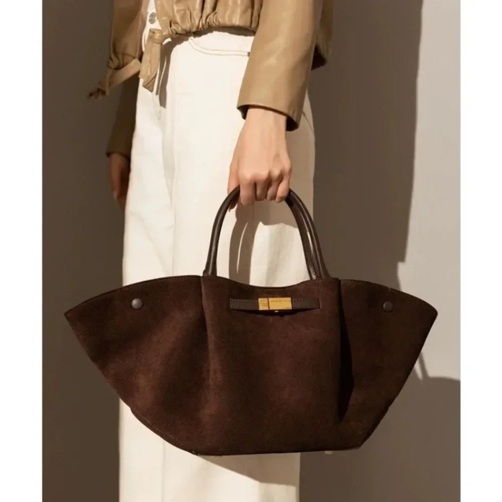 Large Suede Shoulder Handbag-dione couture20260421-Calm Wears-Coffee-Calm Wears