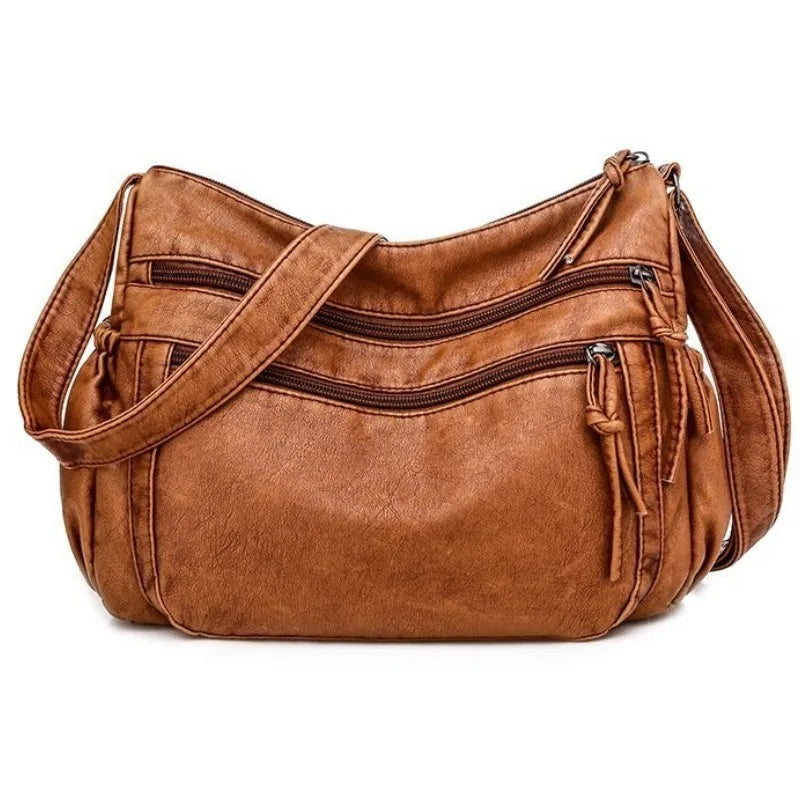 Multi-pocket Shoulder Bag in Leather-dione couture20260420-Calm Wears-Brown-Calm Wears