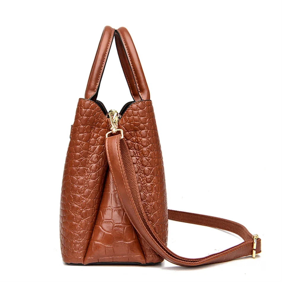 Large Croco Handbag with Shoulder Strap-dione couture20260421-Calm Wears-Black-Calm Wears