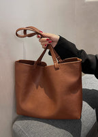 Spacious Women's Shoulder Bag Made of Soft Leather