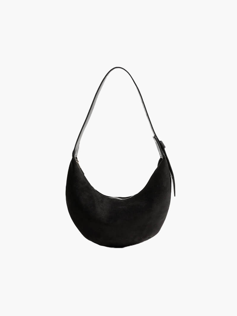 Half Moon Bag Made of Suede