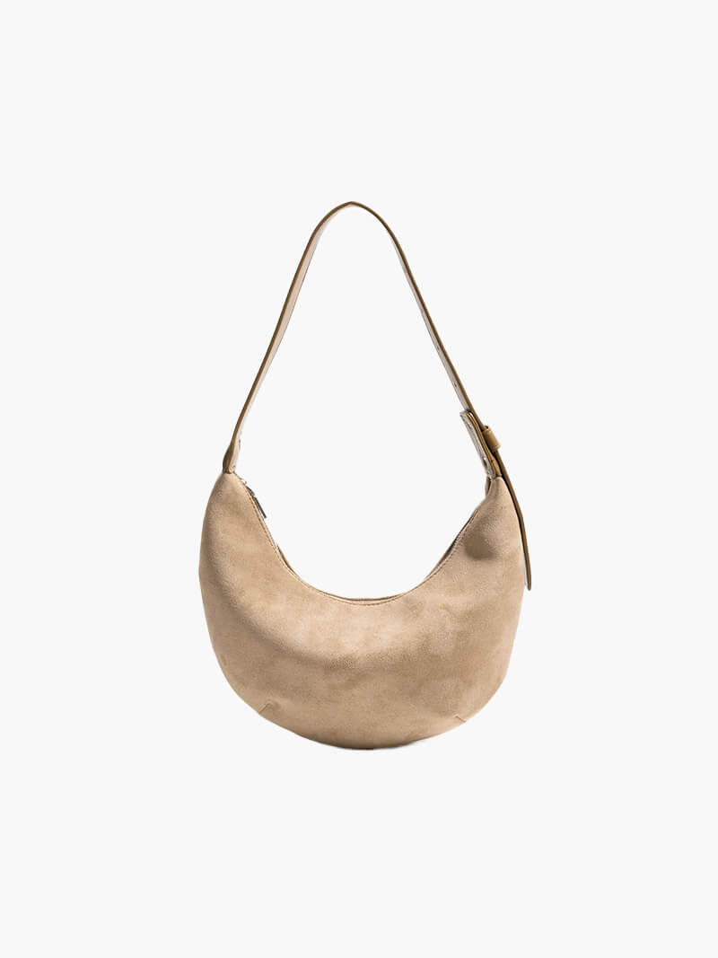 Half Moon Bag Made of Suede