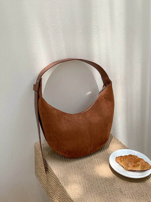 Half Moon Bag Made of Suede-zendoo.de20250422-Calm Wears-Black-Normal-Calm Wears