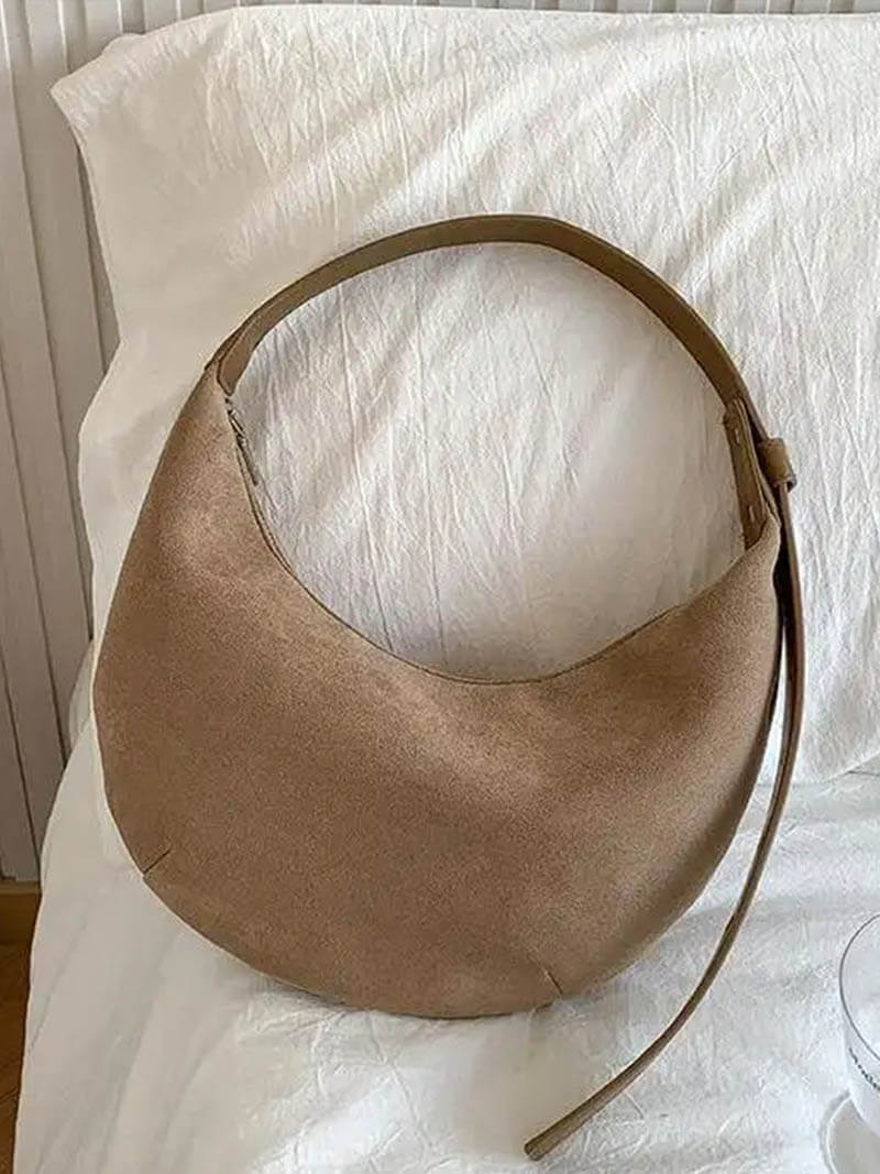 Half Moon Bag Made of Suede