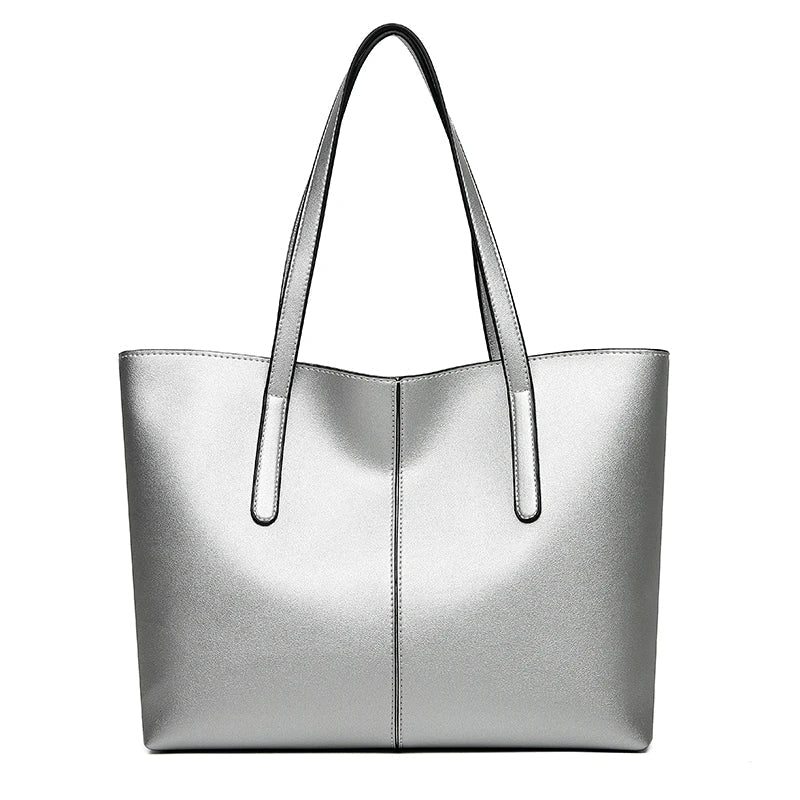 Women's Shoulder Bag Made of High-Quality PU Leather with Large Capacity-schulteboutique20250415-Calm Wears-Silver-Calm Wears