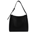 High-Quality Women's Shopper Large Capacity Shoulder Bag Pure Color Wide Strap Soft PU Leather