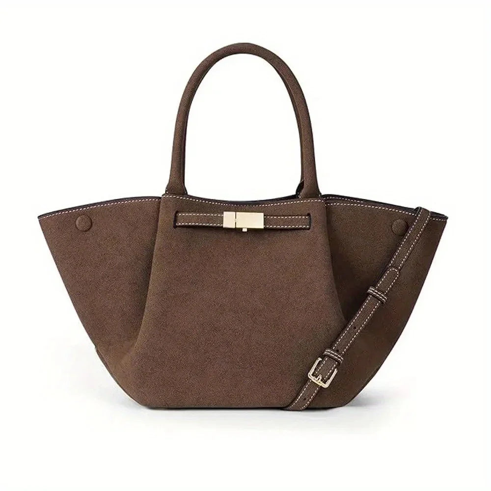 Large Suede Shoulder Handbag-dione couture20260421-Calm Wears-Coffee-Calm Wears