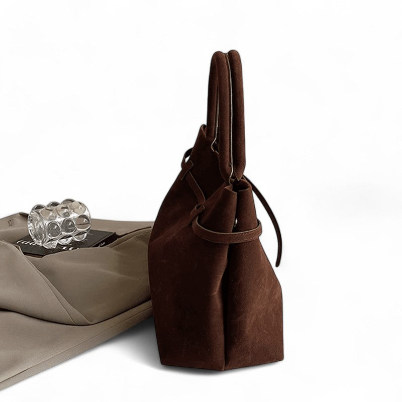 Suede Shoulder Handbag-dione couture20260421-Calm Wears-Cafe-Calm Wears