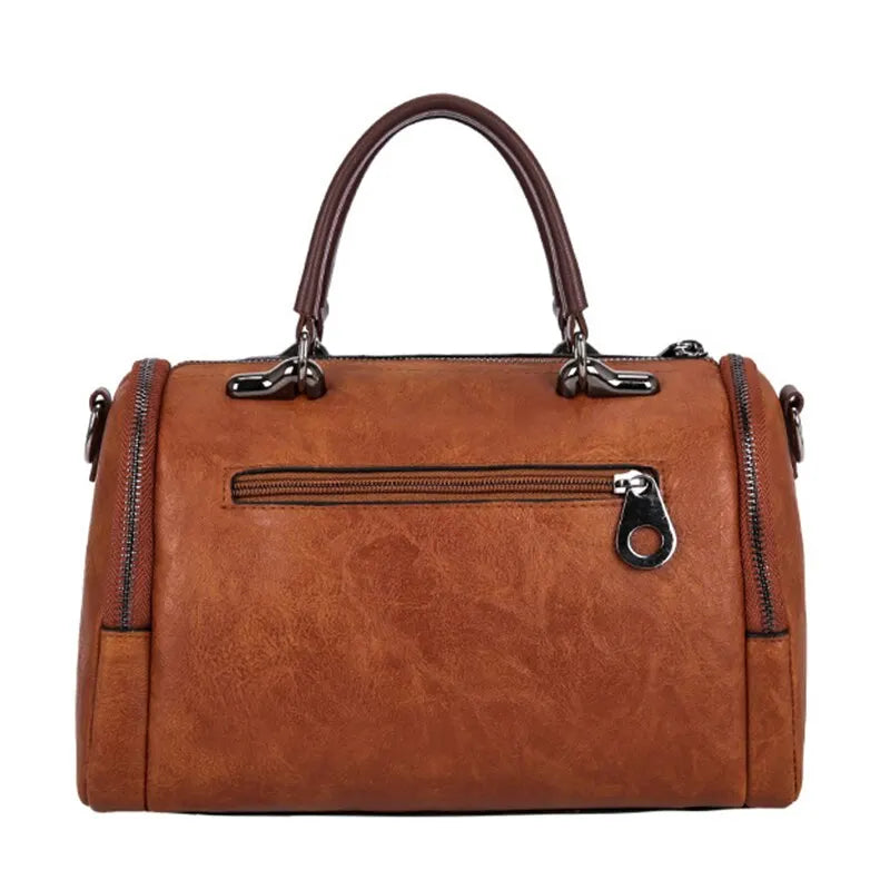 Spacious Handbag in Soft Leather with Strap and Zipper Closure-dione couture20260421-Calm Wears-Black-Calm Wears