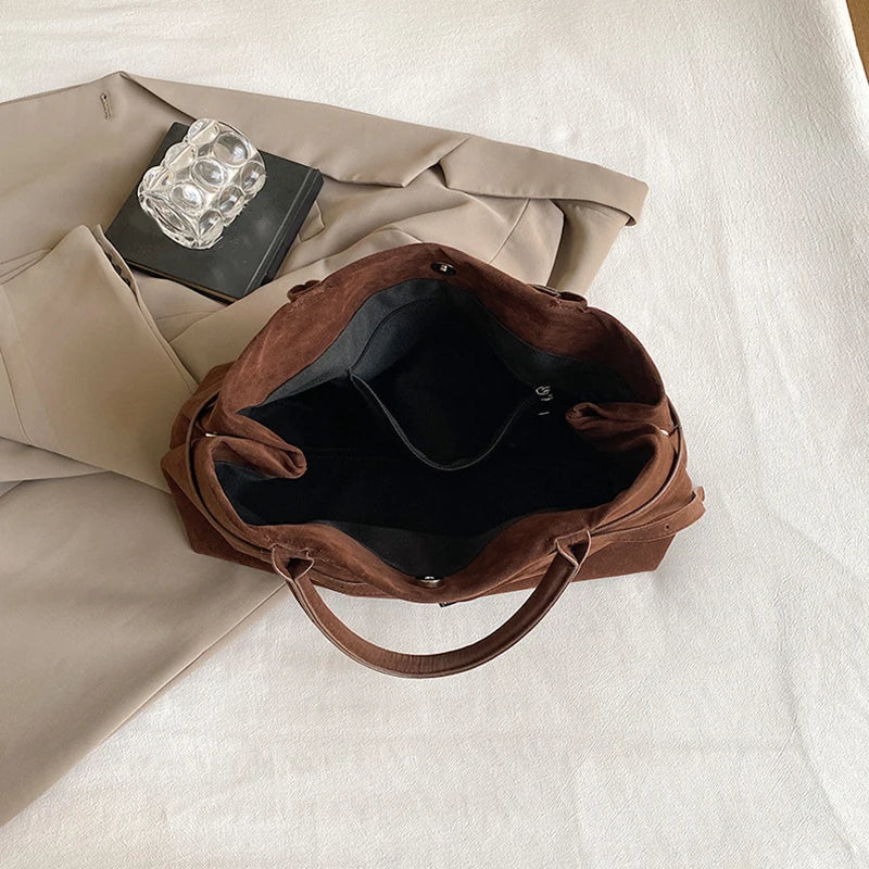 Suede Shoulder Handbag-dione couture20260421-Calm Wears-Cafe-Calm Wears