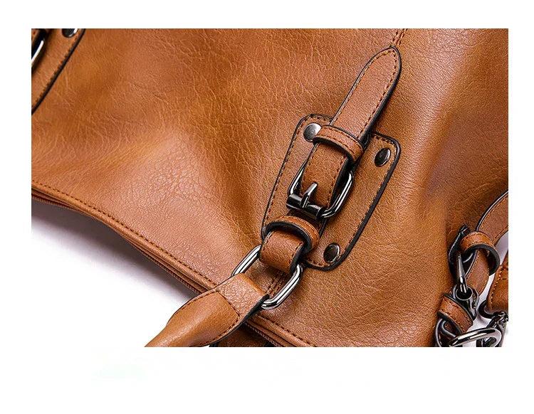 Large Capacity Vintage Soft Leather Handbag with Shoulder Strap-dione couture20260421-Calm Wears-Black-Calm Wears