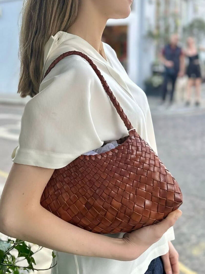 Shoulder Bag with Braided Design