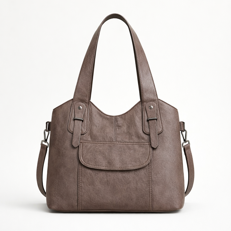 Large vegan cowhide bag, shoulder bag-mayfair ellis20260422-Calm Wears-Khaki-Calm Wears