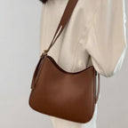 Zipper Small Shoulder Bag Faux Leather Bag