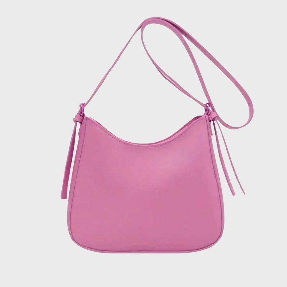 Zipper Small Shoulder Bag Faux Leather Bag-leyna moda20250218-Calm Wears-Rosenrot-Calm Wears