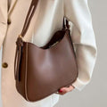 Zipper Small Shoulder Bag Faux Leather Bag