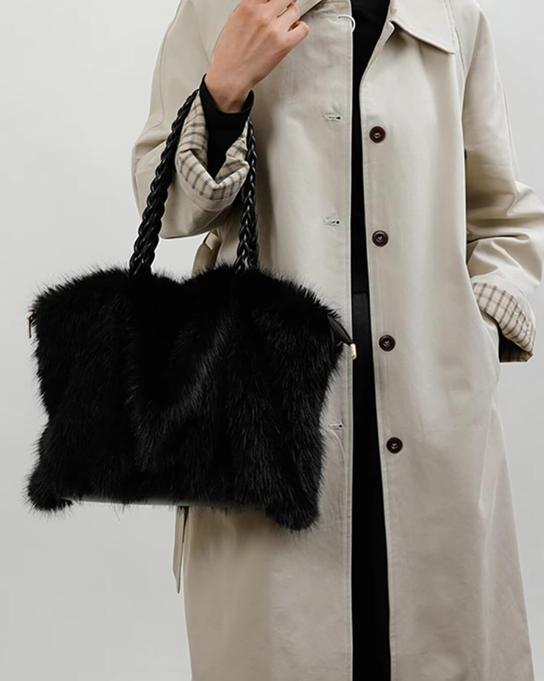 I Tote Bag with soft structure and chain strap-maya mode20260422-Calm Wears-Black-33cm X 16cm X 29cm-Calm Wears