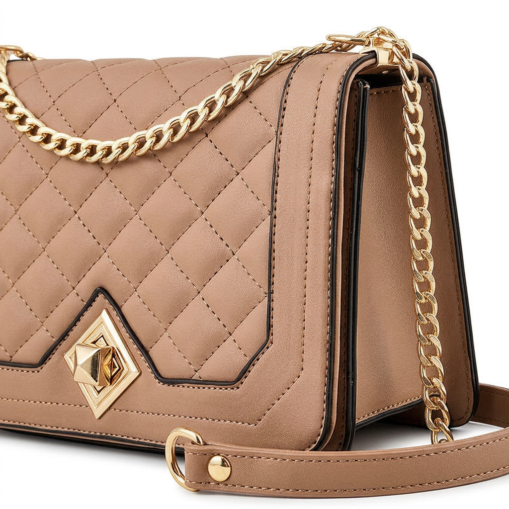 Quilted Chain Crossbody Bag, Small Shoulder Bag-mayfair ellis20260422-Calm Wears-Braun-Calm Wears