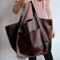 Essential Versatility by Clare - Urban Leather Tote Bag-clare bags20260419-Calm Wears-Deep Khaki-Calm Wears