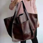 Essential Versatility by Clare - Urban Leather Tote Bag-clare bags20260419-Calm Wears-Deep Khaki-Calm Wears