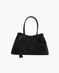 Large suede shoulder bag, women's work tote bag with binding detail-mayfair ellis20260422-Calm Wears-Black-Calm Wears