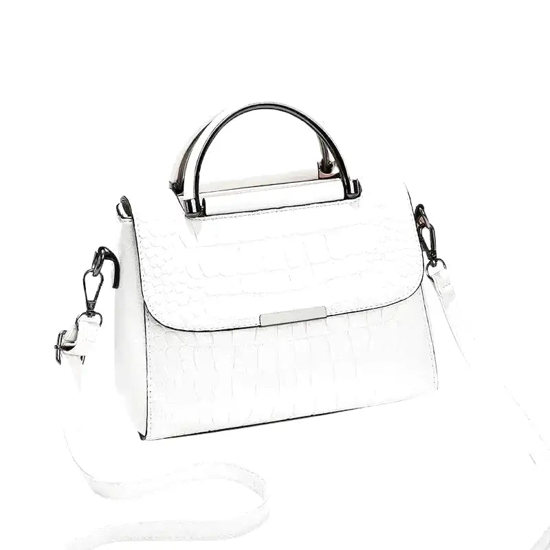 Small Croco Square Handbag in Leather-dione couture20260421-Calm Wears-White-Calm Wears
