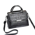Small Croco Square Handbag in Leather