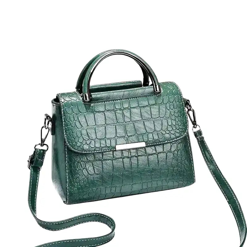 Small Croco Square Handbag in Leather-dione couture20260421-Calm Wears-Green-Calm Wears
