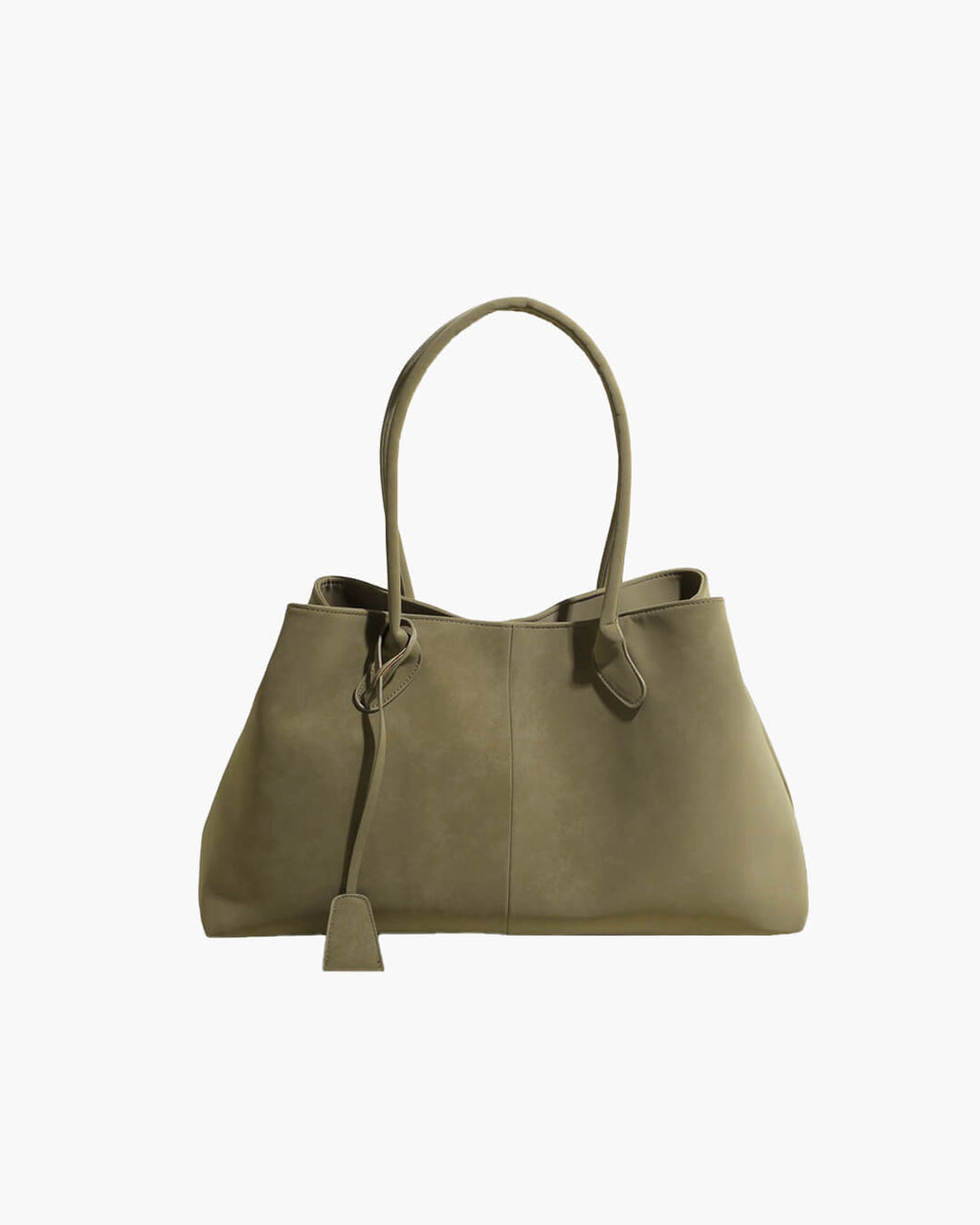 Large suede shoulder bag, women's work tote bag with binding detail-mayfair ellis20260422-Calm Wears-Black-Calm Wears