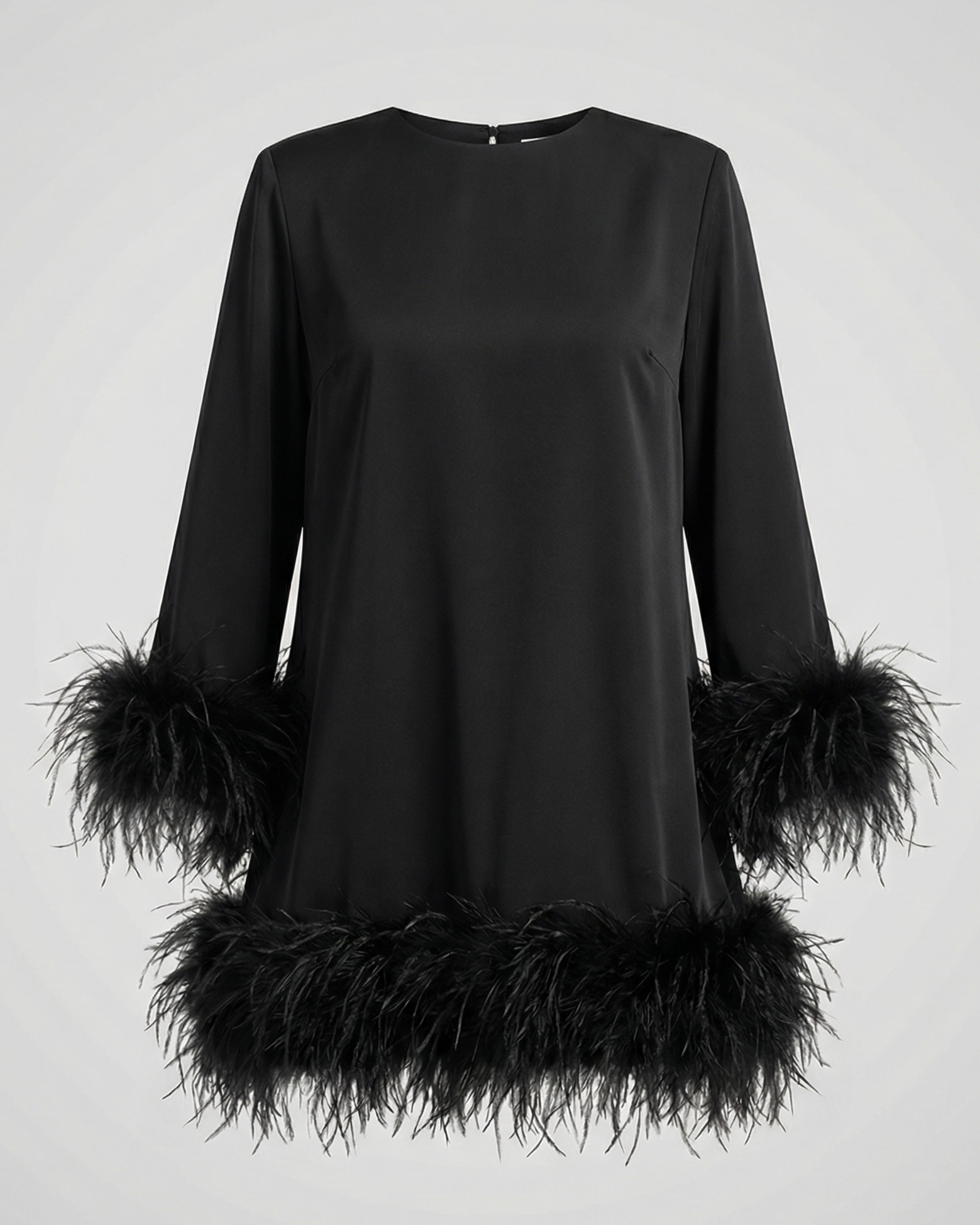 Asymmetrical Feather Mini Dress Women-deqalli20240919-Calm Wears-Black-XS-Calm Wears