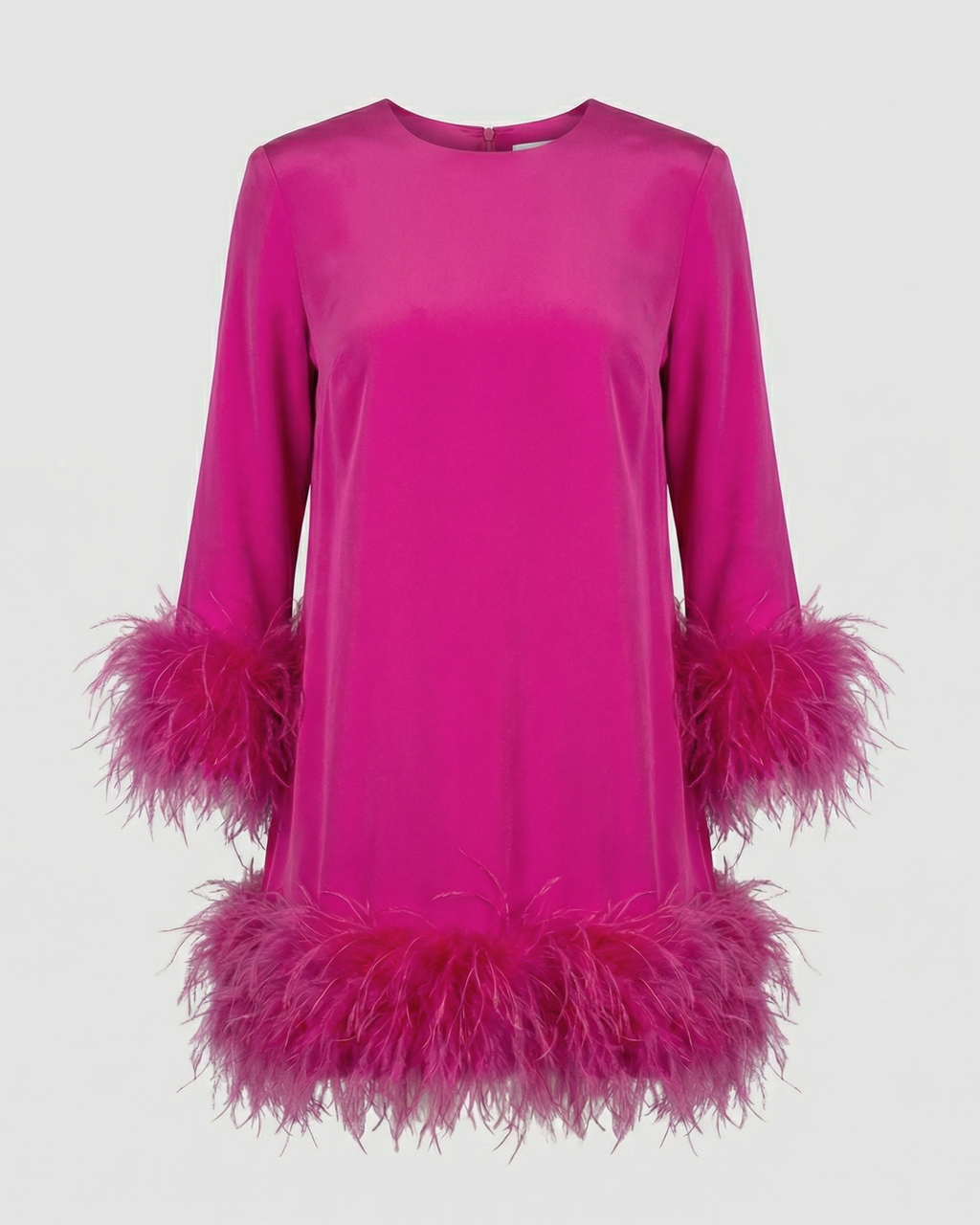 Asymmetrical Feather Mini Dress Women-deqalli20240919-Calm Wears-Pink-XS-Calm Wears
