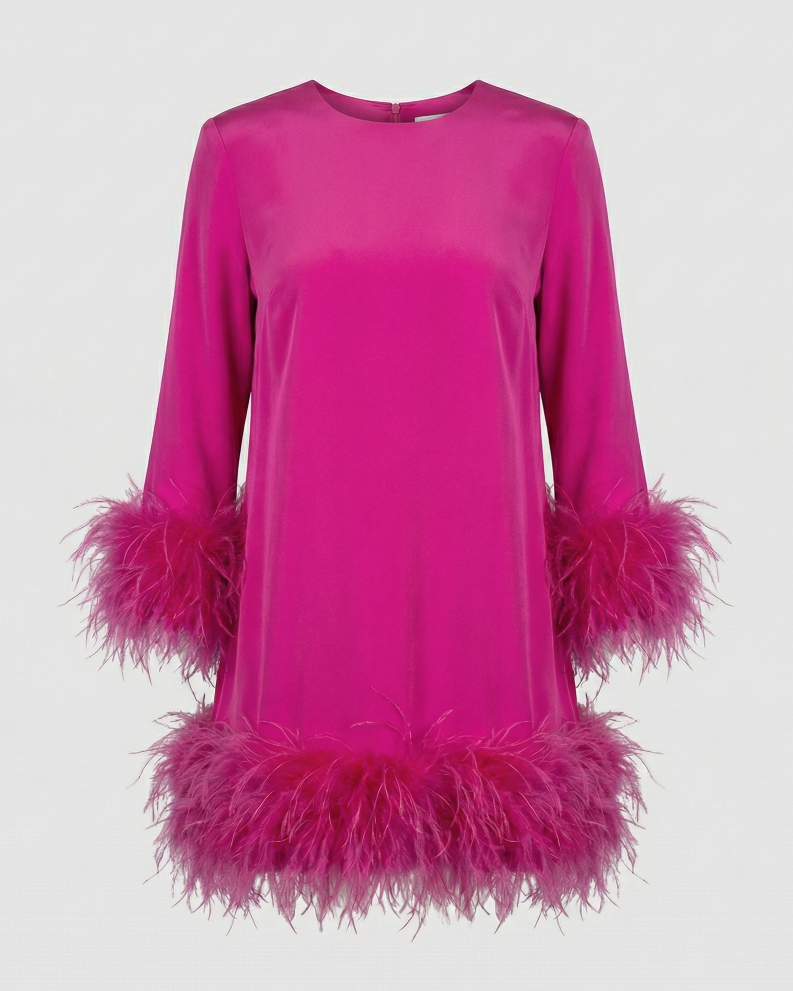 Asymmetrical Feather Mini Dress Women-deqalli20240919-Calm Wears-Pink-XS-Calm Wears