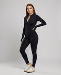 Autumn Stand Collar Women's Overall-lévoire20241106-Calm Wears-Black-Long sleeves-S-Calm Wears