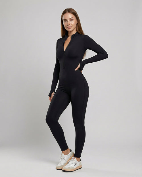 Autumn Stand Collar Women's Overall-lévoire20241106-Calm Wears-Black-Long sleeves-S-Calm Wears