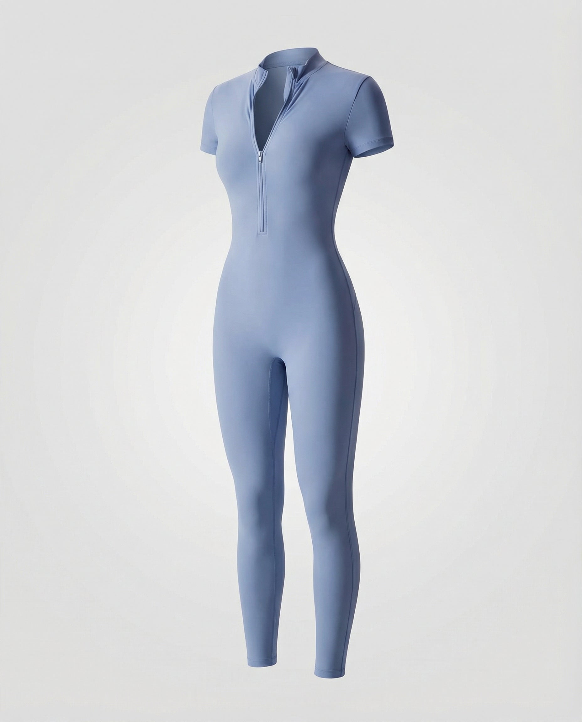 Autumn Stand Collar Women's Overall-lévoire20241106-Calm Wears-Blue-Short sleeves-S-Calm Wears