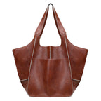 Oversized Leather Shoulder Bag for Women