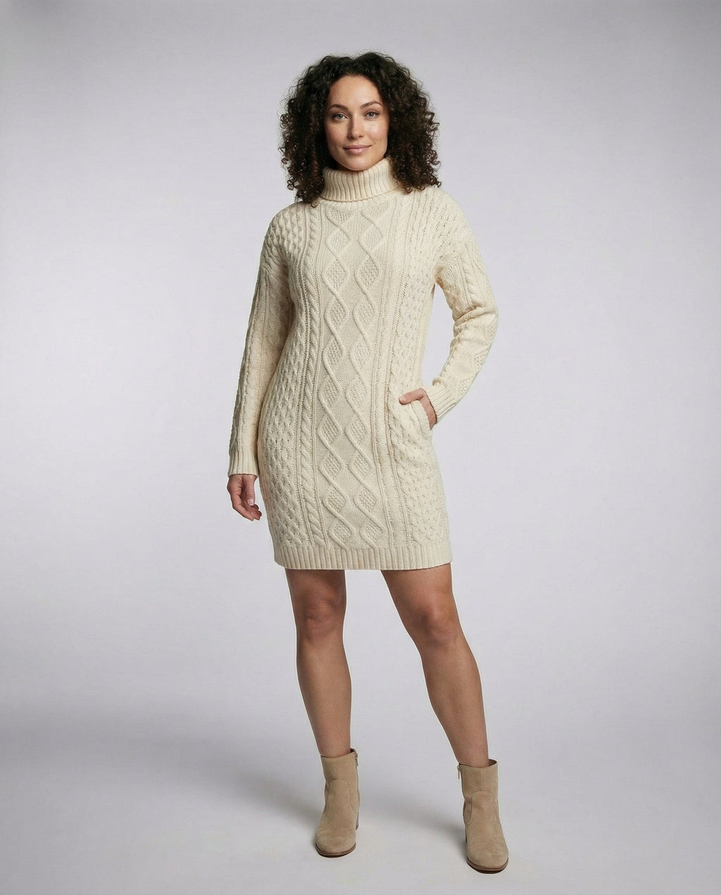 Beige Soft Knit Midi Dress-mainz-mode20240920-Calm Wears-Beige-S-Calm Wears